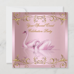 Alla evenemang Svanar Guld Rosa Elegant Fest Inbjudningar