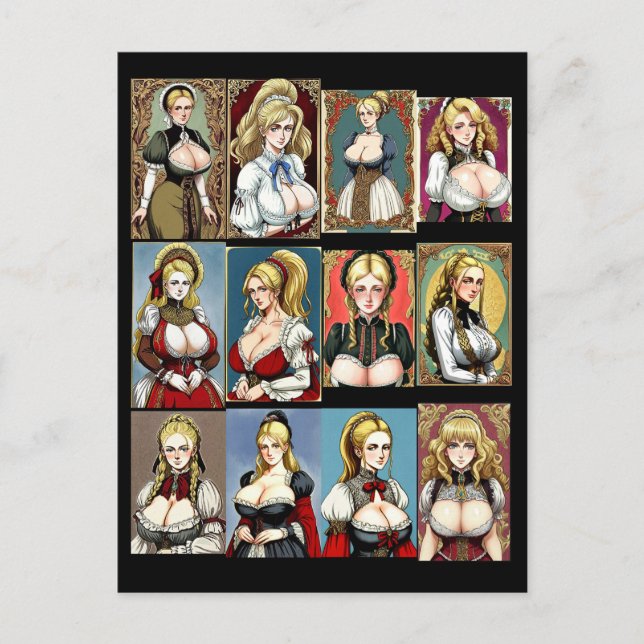 Alla Faire Maidens Vykort (Framsida)