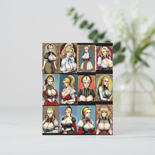 Alla Faire Maidens Vykort (Stående Fram)