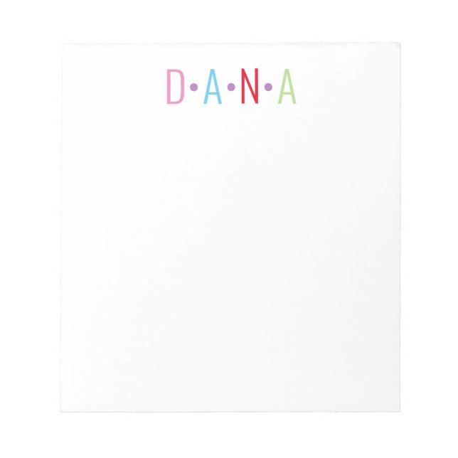 Alla Färg-4 Brev-Namn-portar, Anteckningsblock (Framsida)