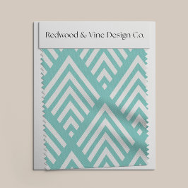 Alla Färg // Aqua och White Diamond Chevron Tyg