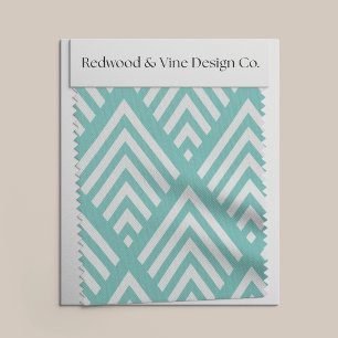 Alla Färg // Aqua och White Diamond Chevron Tyg