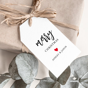 Alla Färg Heart God jul, minimalistisk enkel Presentetikett