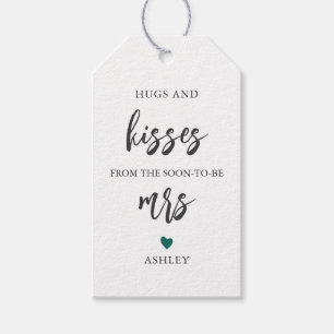 Alla Färg Hugs och Kisses från snart till fru. Presentetikett