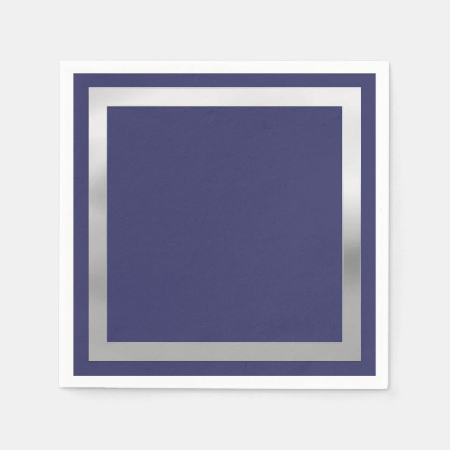 Alla Färg med "Silver" Gräns Pappersservett (Framsidan)