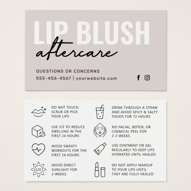 Alla Färg Modern Cream Lip  Tattoo-eftervård Visitkort (Framsida & baksida)