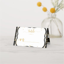 Alla Färg Rand och Guld Konfetti-Bordsnummer