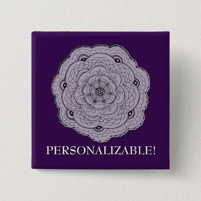 Alla Färg Snöre ser kront Doily Flower Knapp (Framsida)