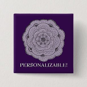 Alla Färg Snöre ser kront Doily Flower Knapp