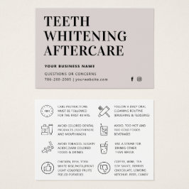 Alla Färg Teth Whitening Aftercare-instruktioner Visitkort