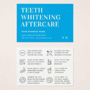Alla Färg Teth Whitening Aftercare-instruktioner Visitkort