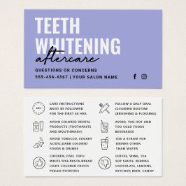 Alla Färg Teth Whitening Aftercare-instruktioner Visitkort