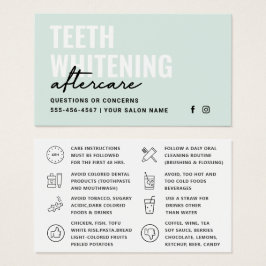 Alla Färg Teth Whitening Aftercare-instruktioner Visitkort