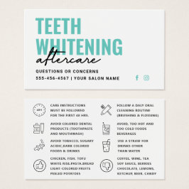 Alla Färg Teth Whitening Aftercare-instruktioner Visitkort