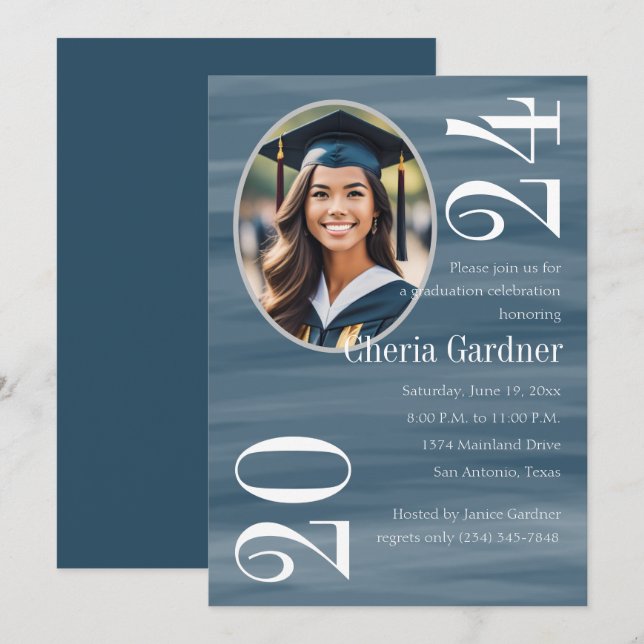 Alla Färg-vattenfärger Tvättar med foto Inbjudningar (Fram/baksida)