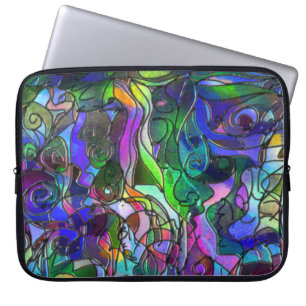 Alla färger med virvlar och linjer laptop sleeve