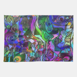 Alla färger med virvlar runt och fodrar kökshandduk