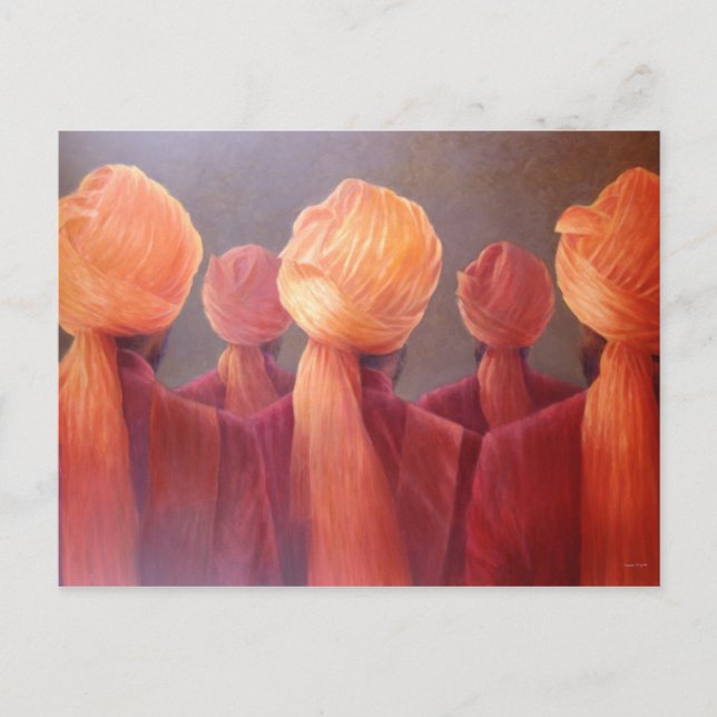 Alla fem huvudena vykort (Framsida)