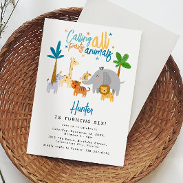 Alla festdjur kallade! Födelsedagsfest Inbjudningar