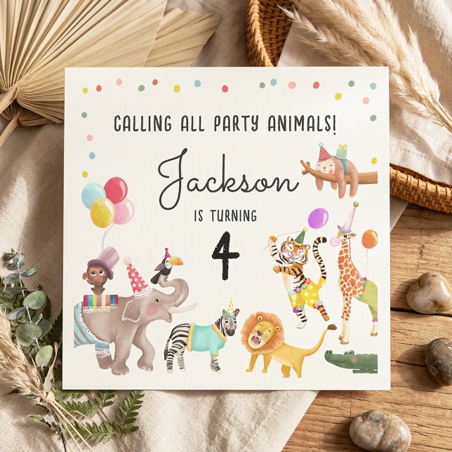 Alla fester till party djuren Safari gemensam föde Pappersservett (Skapare uppladdad)