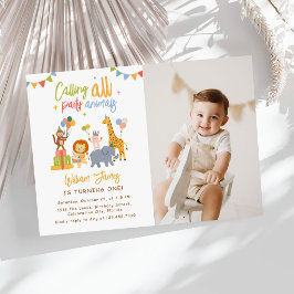 Alla festeriörer Safari Födelsedagsfoto Inbjudningar