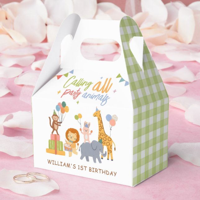 Alla festeriörer till Safari-födelsedagsfesten Presentaskar (Bröllop)