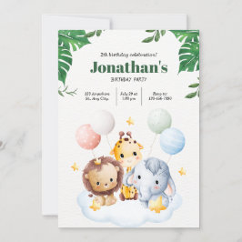 Alla festsugna djurs inbjudan till en safari-ävent