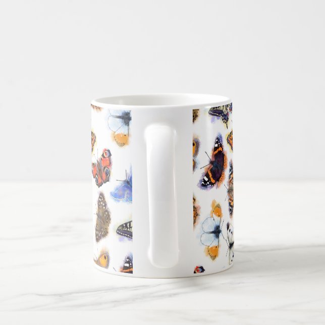 Alla fjärilar kaffemugg (Handtag)