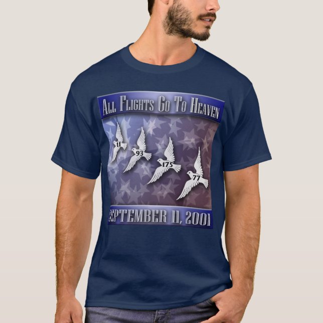 Alla flygningar går till himlen - blå t shirt (Framsida)