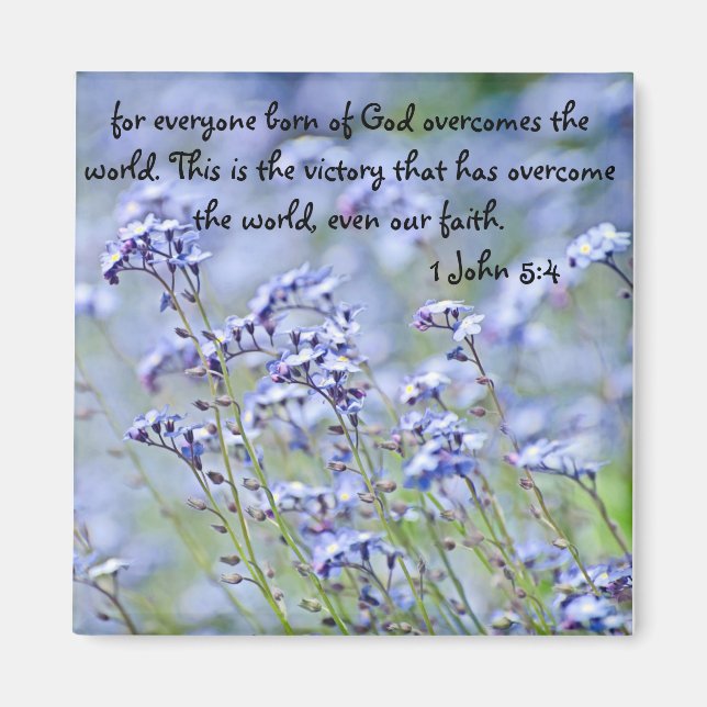 Alla födda av Gud bible verse 1 John 5:4 Magnet (Framsidan)