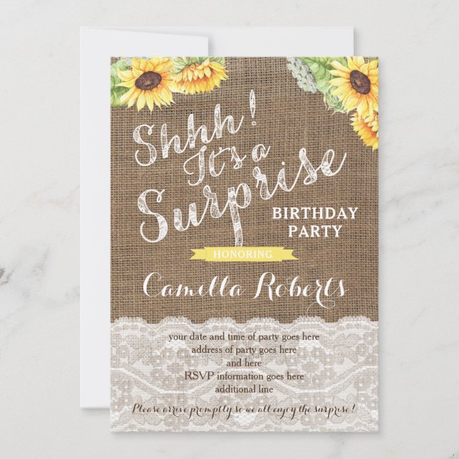 Alla födelsedagsfester för åldersöverraskning inbjudningar (Framsida)