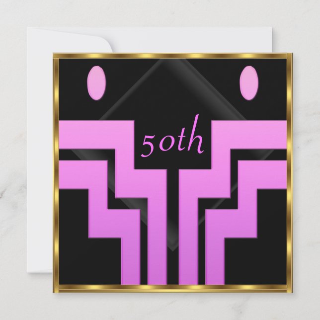 Alla födelsedagsfirande Rosa Svart Inbjudningar (Framsida)