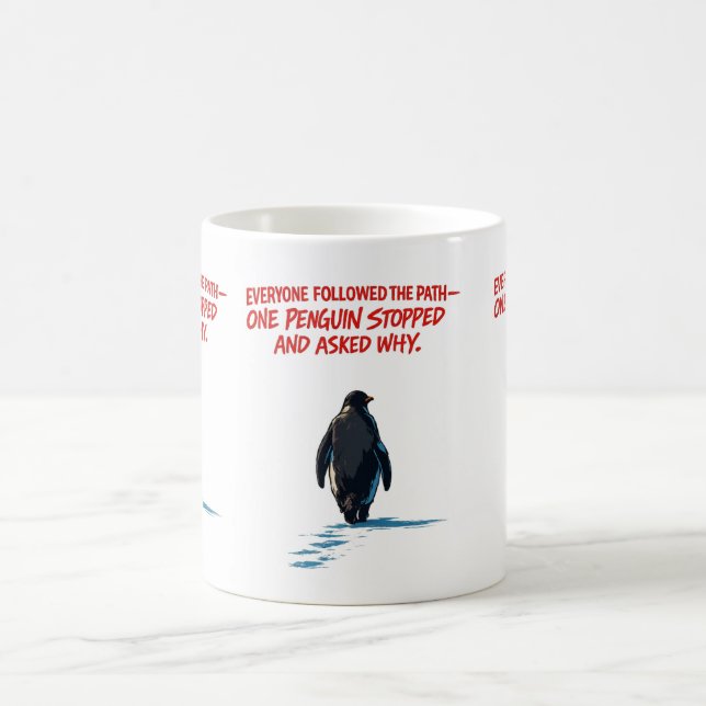 Alla följer stigen, men ingen frågar varför kaffemugg (Center)