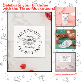 Alla för en enda för musketeraren Grattis på födel Pappersservett