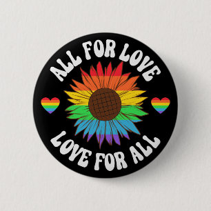 Alla för Kärlek Kärlek för alla Gay pride månad Knapp
