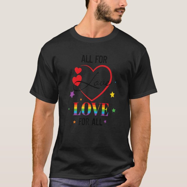 Alla för Kärlek Kärlek för allt LGB-Pride T Shirt (Framsida)