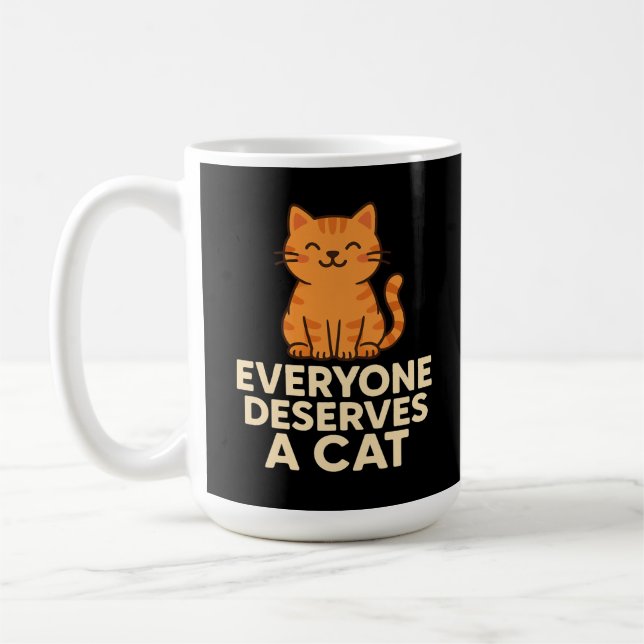 Alla förtjänar en Cat Cute Orange Kärlek Kaffemugg (Vänster)