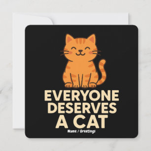 Alla förtjänar en katt Söt orange tabbykatt kärlek Inbjudningar