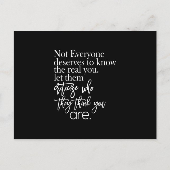 Alla förtjänar inte att få veta det verkliga vykort (Framsida)