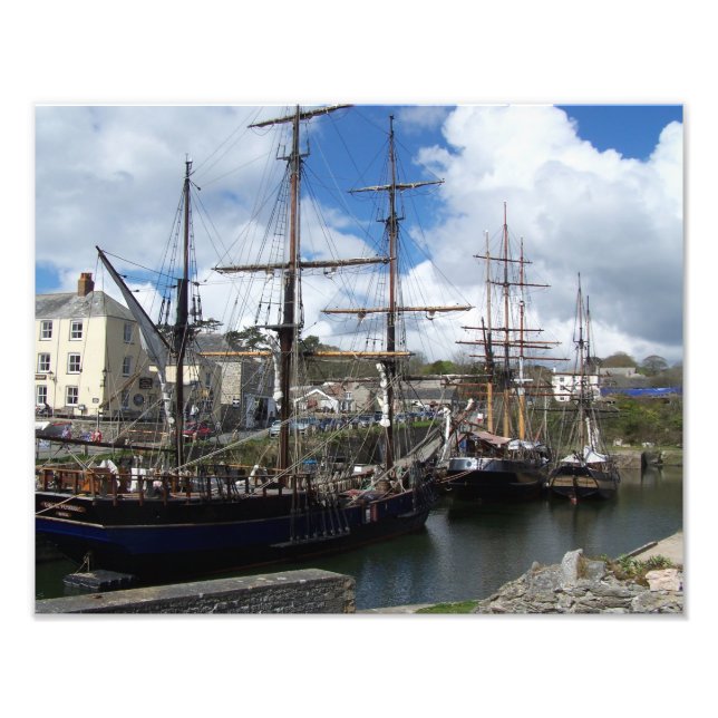 Alla Fraktaser i Charlestown Harbor Cornwall Fototryck (Framsidan)