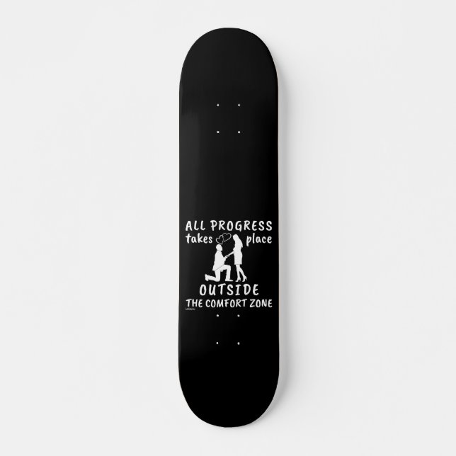 ALLA FRAMSTEG TAR STÄLLE UTANFÖR KOMFORTZONEN MINI SKATEBOARD BRÄDA 18,5 CM (Framsida)