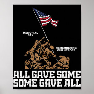 Alla gav lite pengar åt alla soldater i USA-Flagga Poster