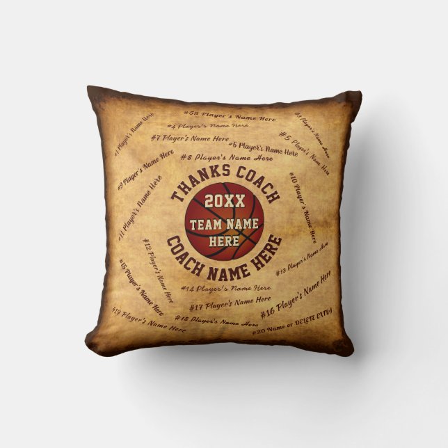 Alla gåvor för tack för spelarenamnbaskettränare kudde (Framsida)