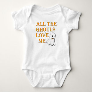 Alla Ghouls Kärlek Me Ghost Orange Baby Outfit Tee