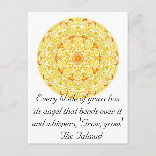 Alla gräsklippor har sin ängel som... vykort (Framsida)