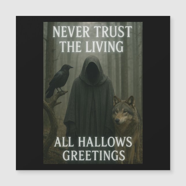 Alla Hallow Halloween Magnetic Hälsning Card (Framsida)