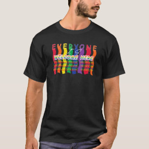 Alla hälsar här LGBT Gay pride Supporter välkommen T Shirt