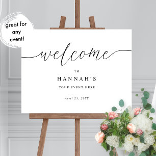 Alla händelser, välkomstsignatur för Elegant-skrip Poster