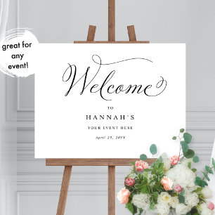 Alla händelser, välkomsttecken för Elegant Calligr Poster