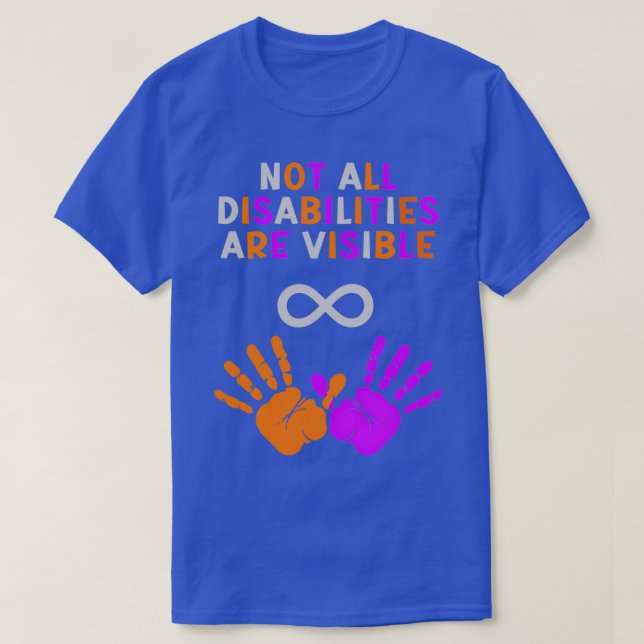 Alla handikapp är inte synliga i Silver Orange Pur T Shirt (Design framsida)